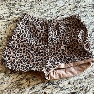 Leopard shorts.